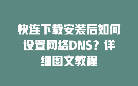 快连下载安装后如何设置网络DNS？详细图文教程 二